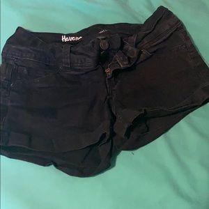 Black jean shorts